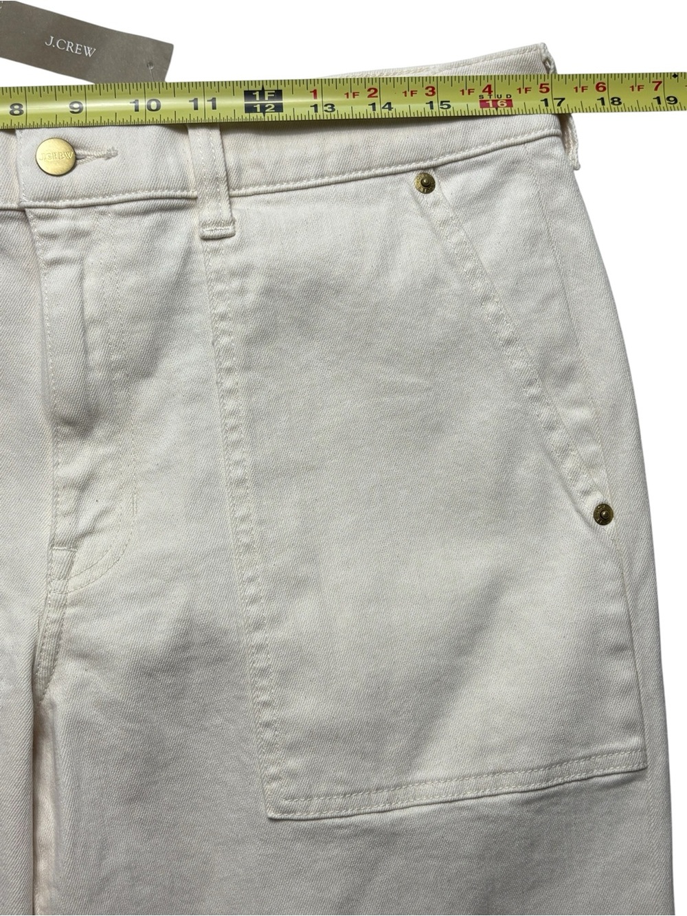 NWT J.Crew Camp Pocket Wide Leg Pants Ecru Cream Denim 29 - Picture 7 of 14